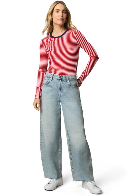 Splendid Striped Long Sleeve Tee In Pink