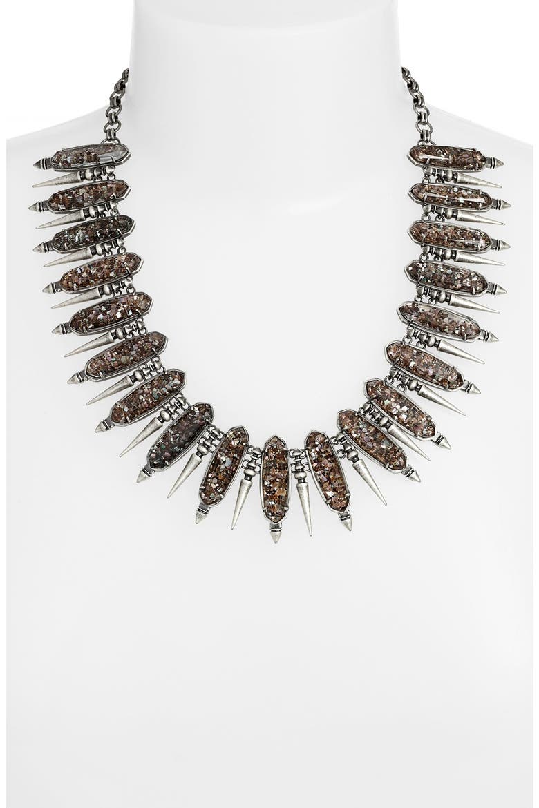 'Gwendolyn' Collar Necklace, Alternate, color, BLACK MOTHER OF PEARL/ SILVER
