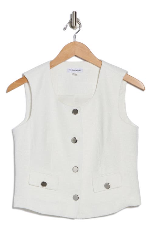 CALVIN KLEIN CALVIN KLEIN BUTTON-UP TWEED CROP VEST