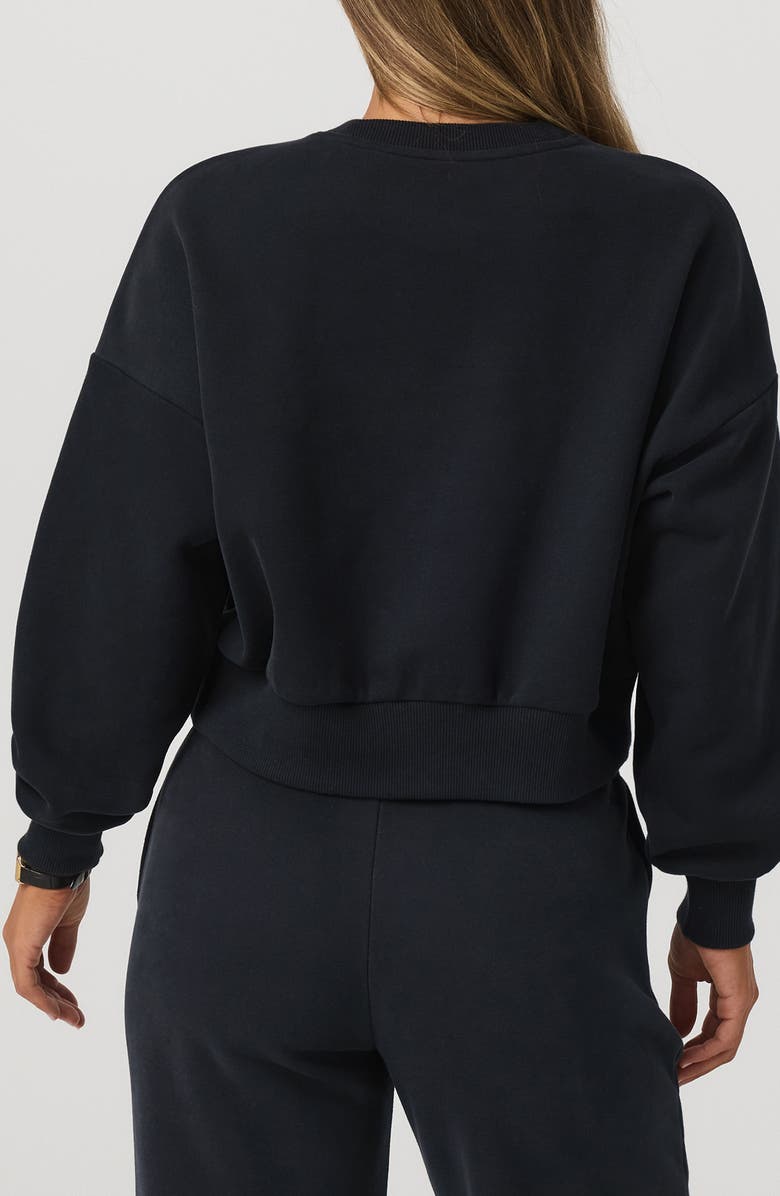 Vuori Restore Organic Cotton Blend Crop Sweatshirt, Alternate, color, Washed Black