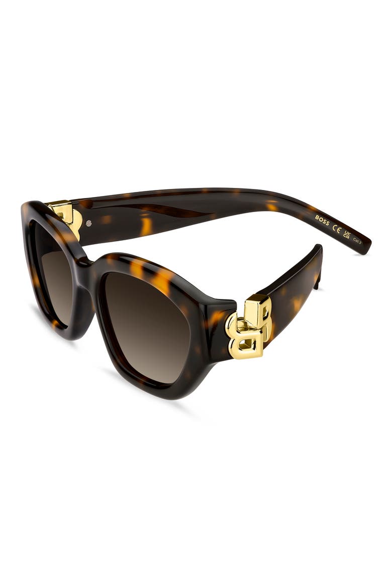 54mm Cat Eye Sunglasses, Alternate, color, HAVANA/ BROWN