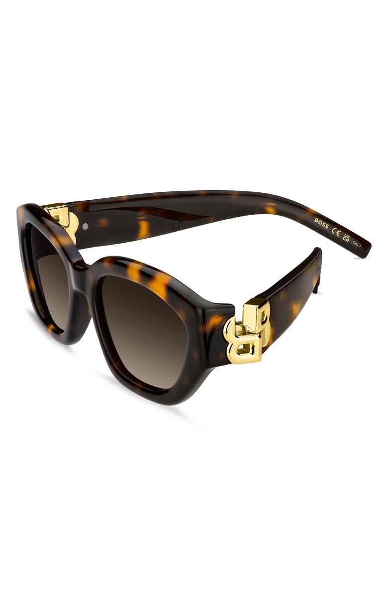 BOSS 54mm Cat Eye Sunglasses, Alternate, color, Havana/ Brown