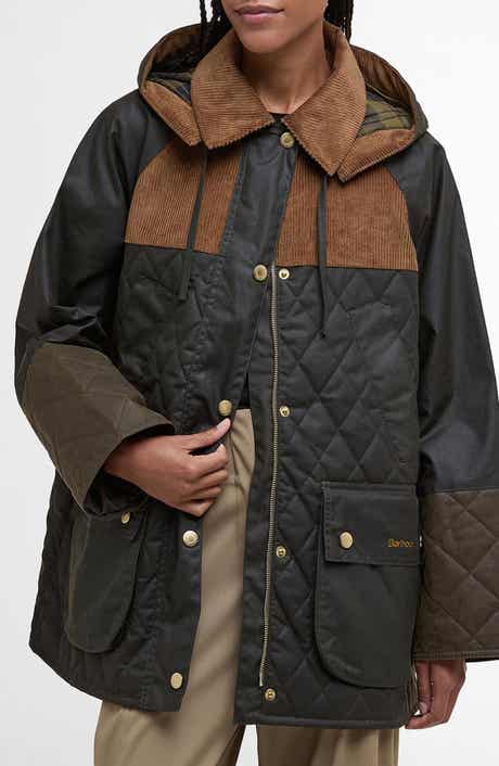 Imelda Water Repellent Mixed Media Jacket with Removable Hood