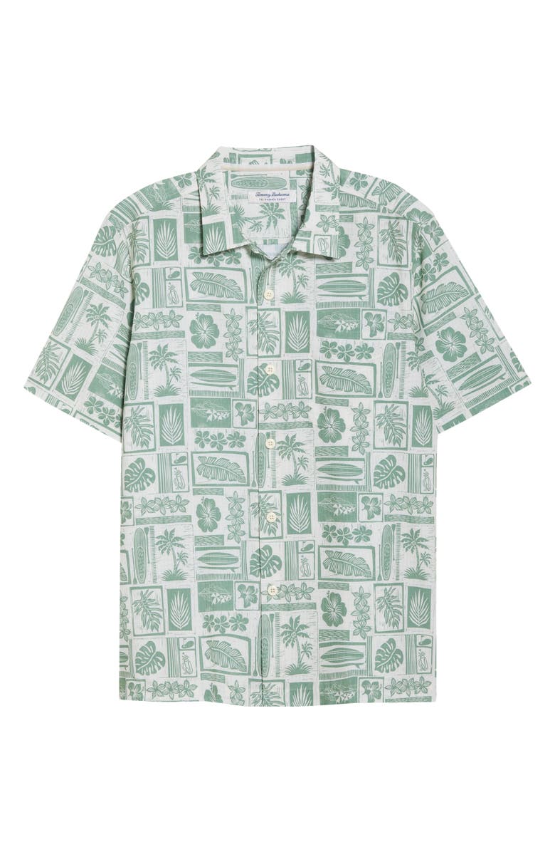 Tommy Bahama Bahama Coast Island Stamp IslandZone<sup>®</sup> Button-Up Shirt, Alternate, color, Spruce Frost