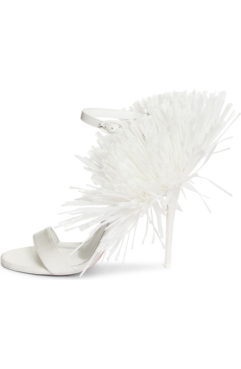 Christian Louboutin Loubigirl Raffia Fringe Sandal, Alternate, color,
