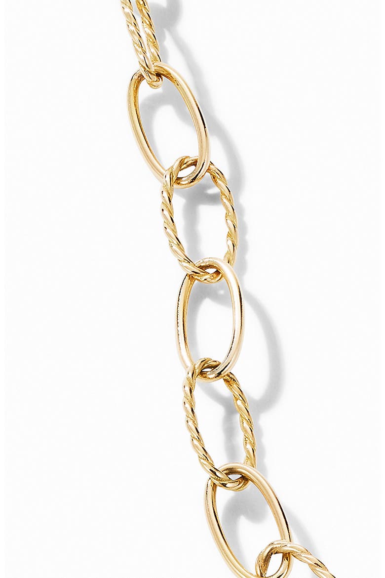 Elongated Oval Link Necklace in 18K Yellow Gold, 6mm, Alternate, color, GOLD