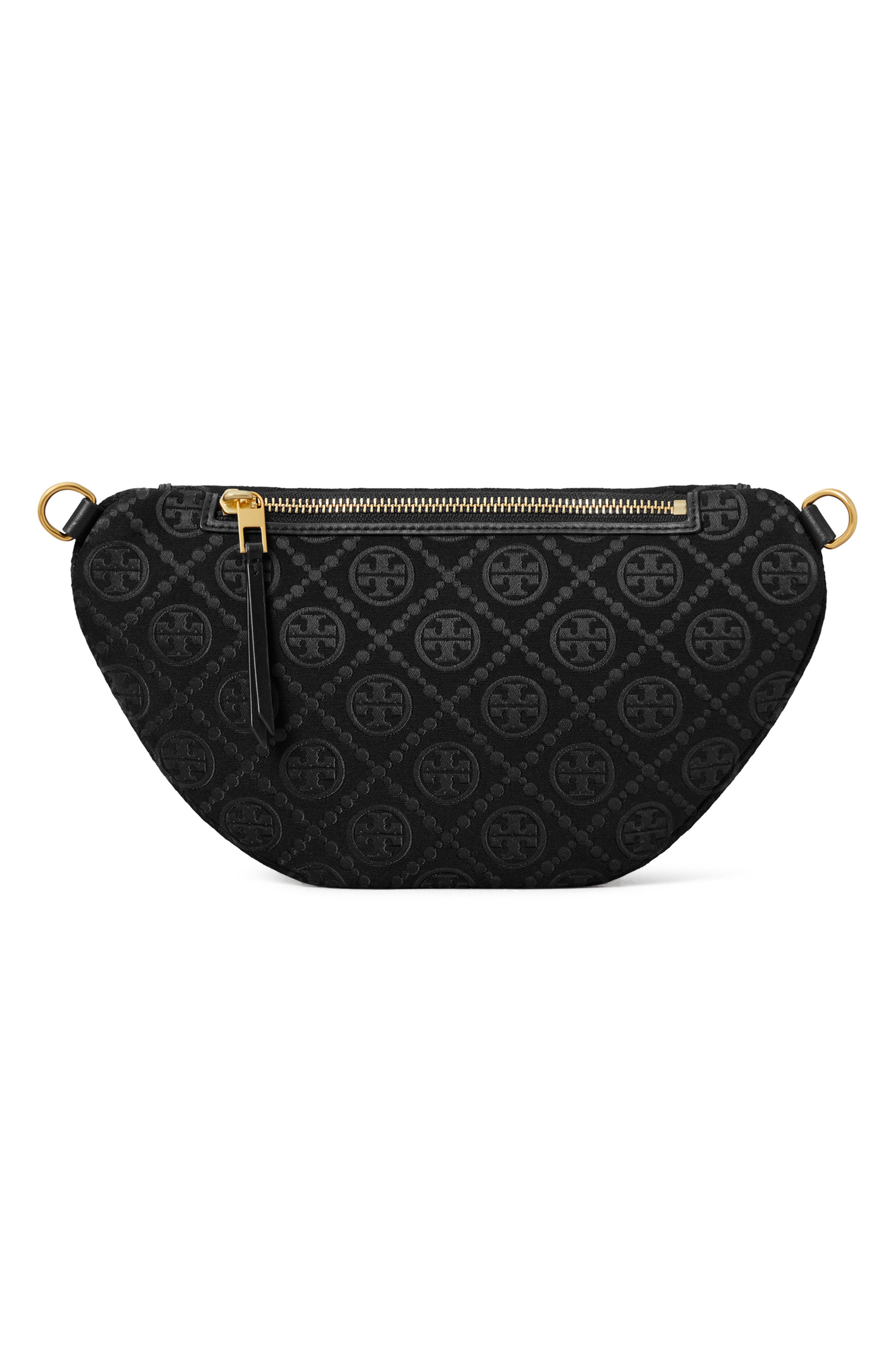 Tory Burch T Monogram Jacquard Belt Bag, Alternate, color, Black