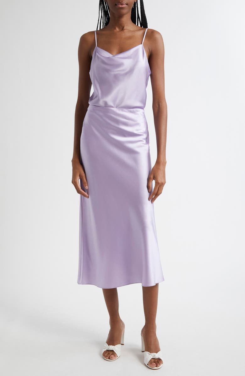 Veronica Beard Clover Silk Blend Skirt, Alternate, color, Soft Lilac