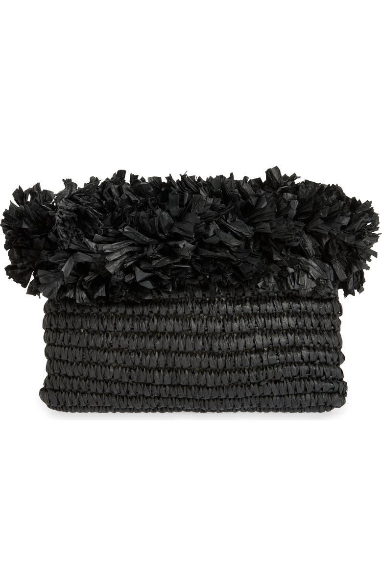 BTB Los Angeles Rose Crochet Straw Clutch, Main, color,