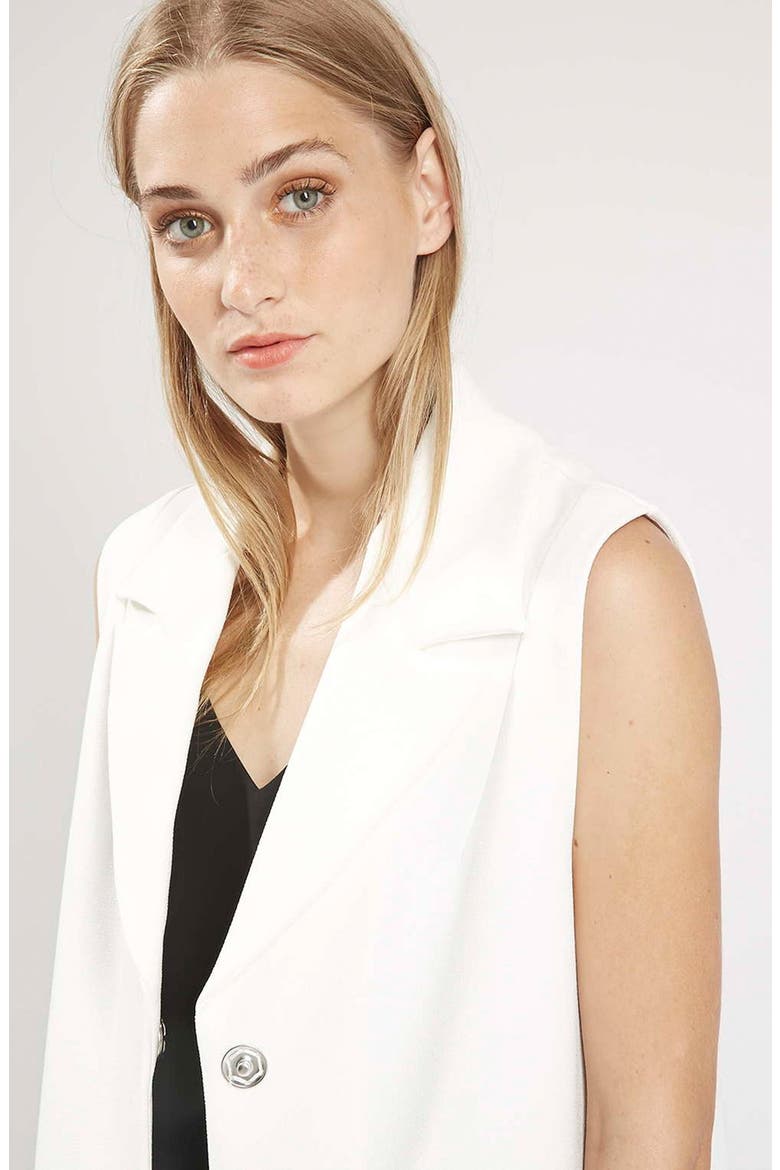 Swingy Crepe Vest, Alternate, color, WHITE