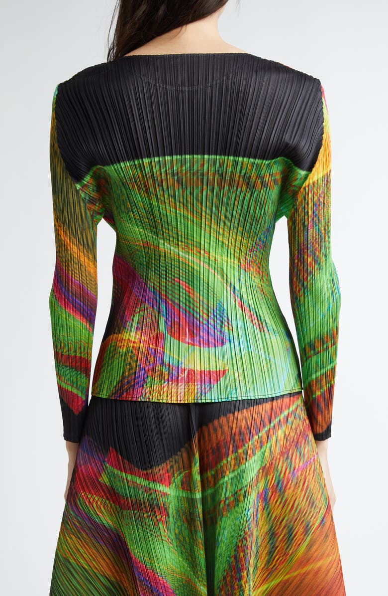 Pleats Please Issey Miyake Spectrum Print Pleated Top, Alternate, color,