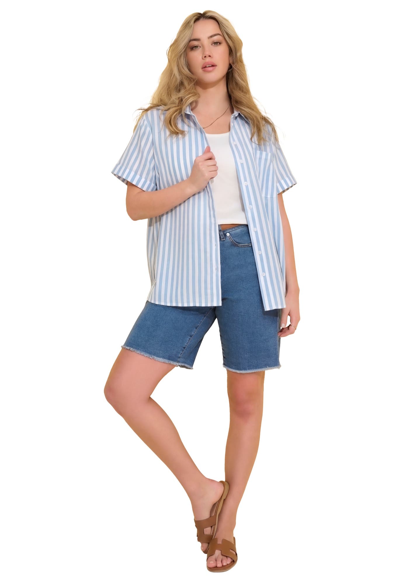 PALE BLUE BOLD STRIPE
