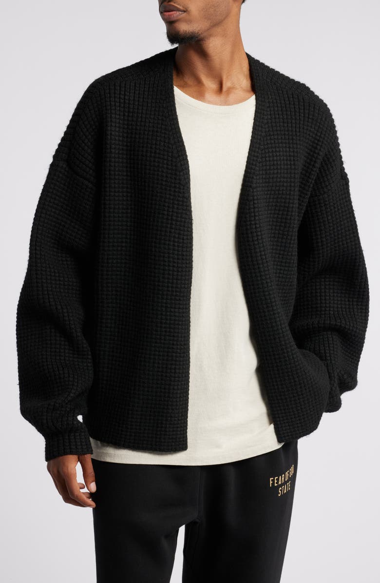 Fear of God Essentials Gender Inclusive Heavy Waffle Knit Cardigan, Main, color,