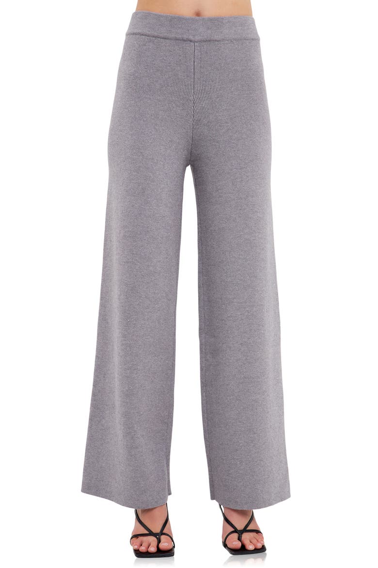 Wide Leg Knit Pants, Alternate, color, GREY
