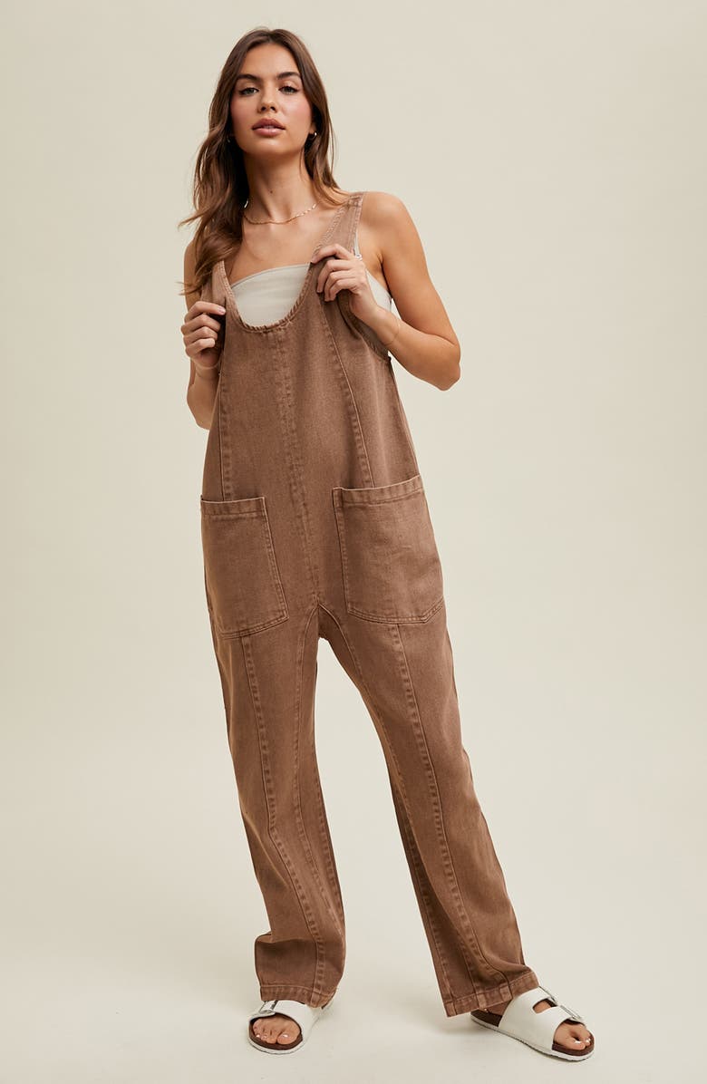 WISHLIST Cotton Denim Overalls, Alternate, color,