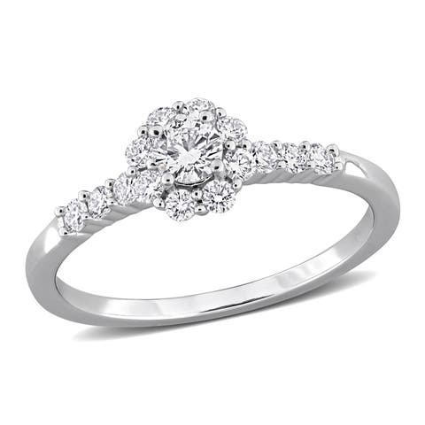 Lab Grown Diamond Floral Halo Ring