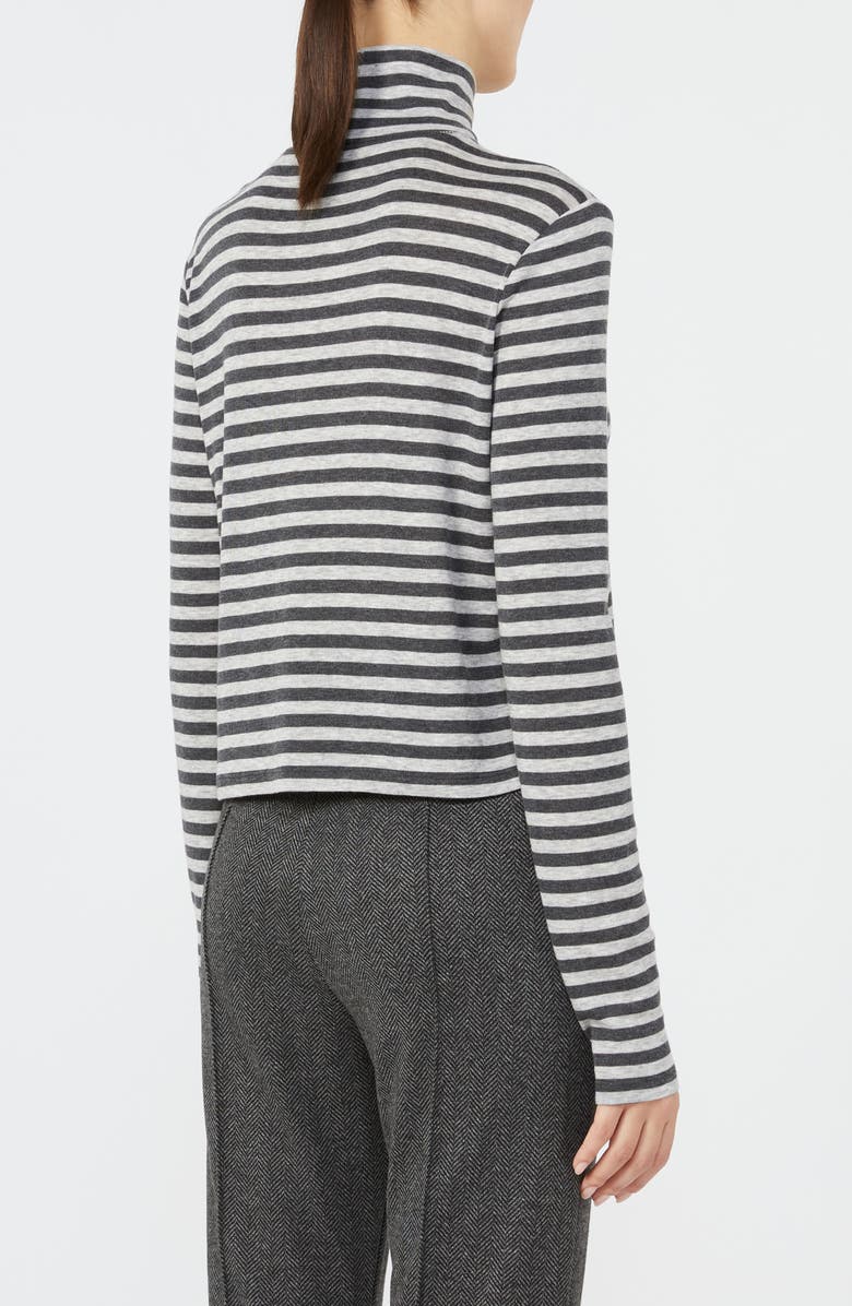 MM by Max Mara Blasy Stripe Mock Neck Top, Alternate, color, Dark Grey