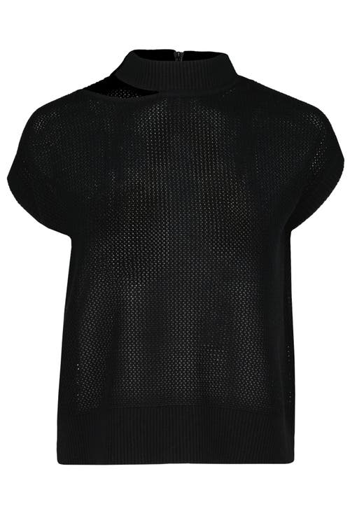 Bishop + Young Alexis Cut-out Knit Sweater In Black In Black