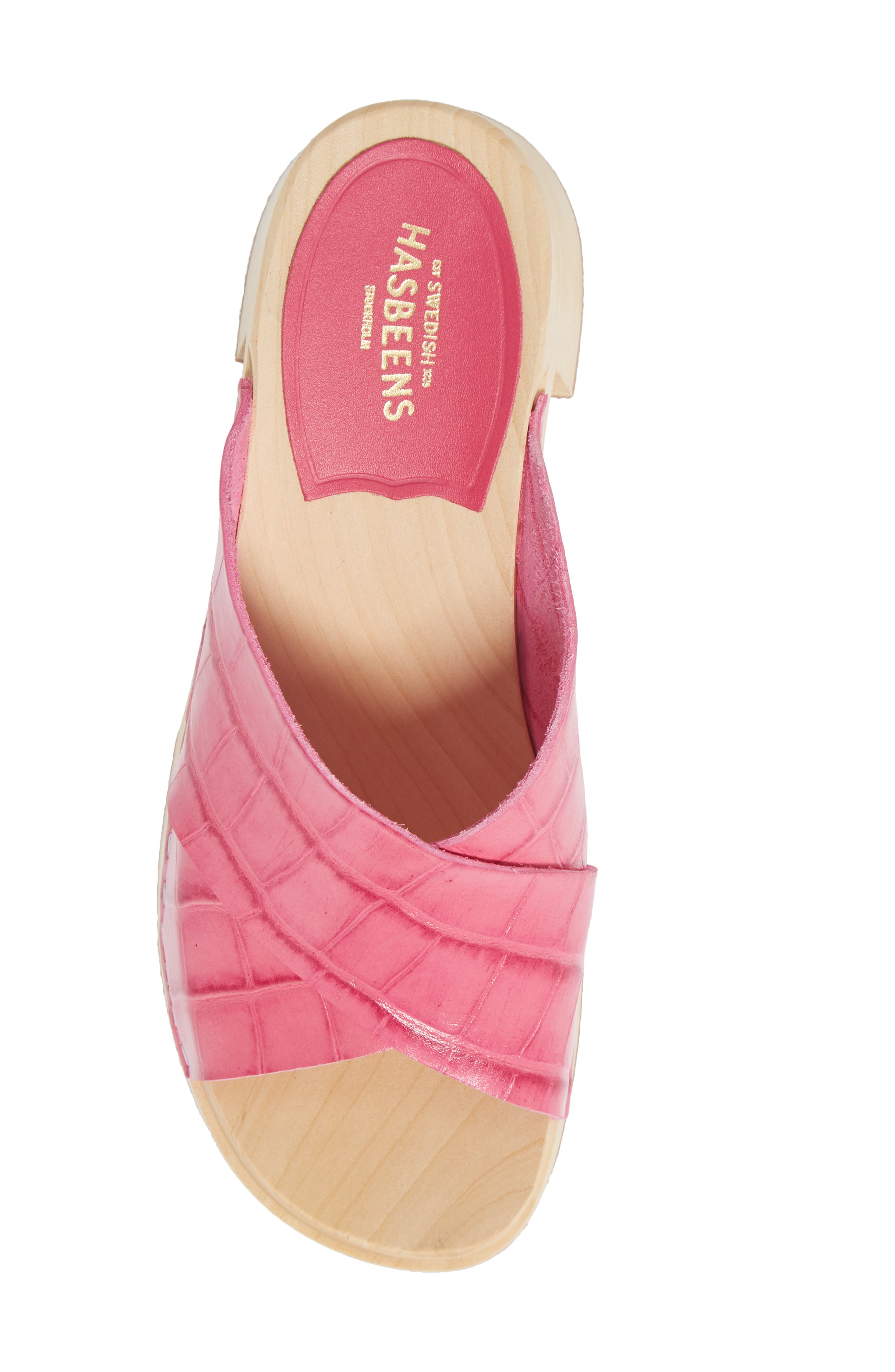 Anette Platform Slide Sandal, Alternate, color, HOT PINK CROCO