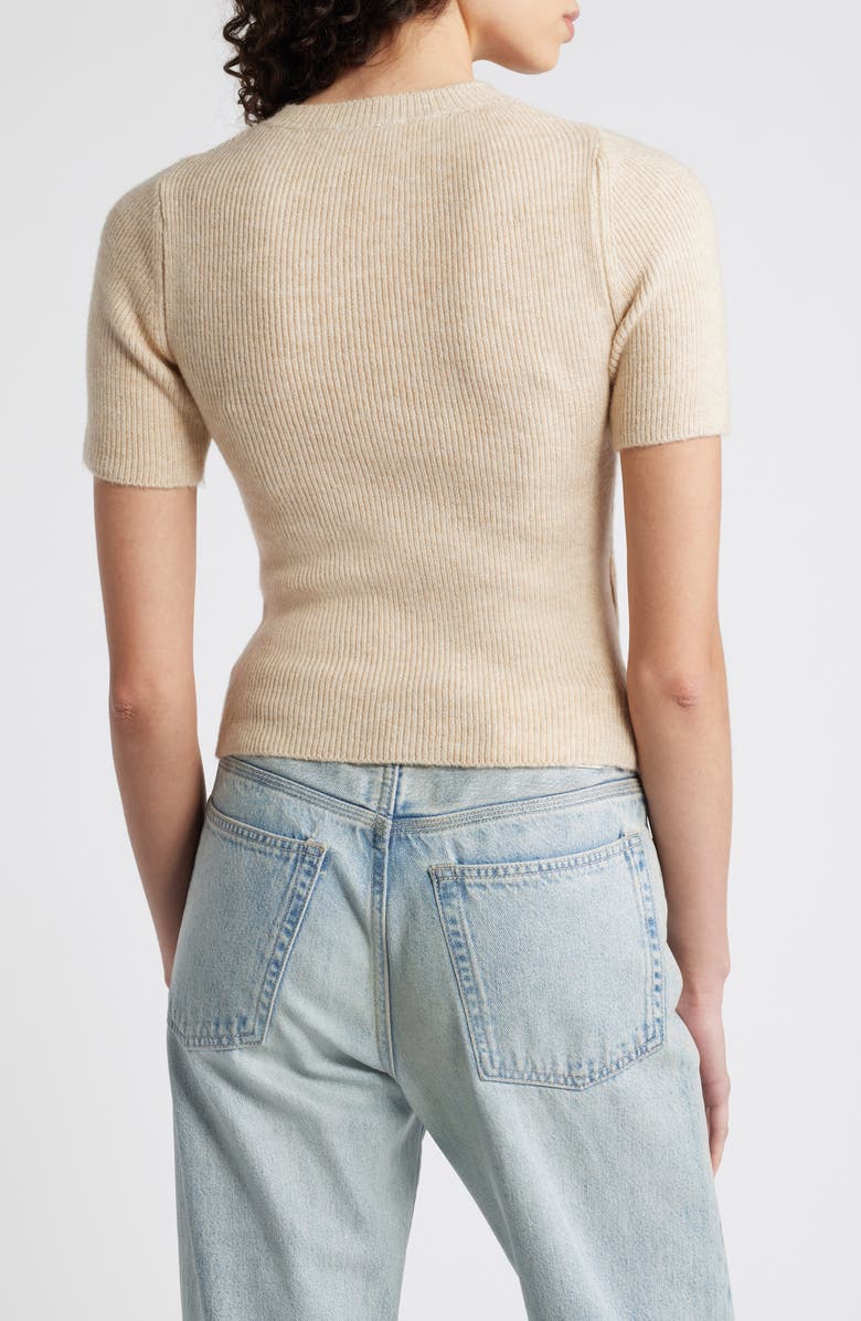 MANGO Short Sleeve Rib Sweater, Alternate, color,