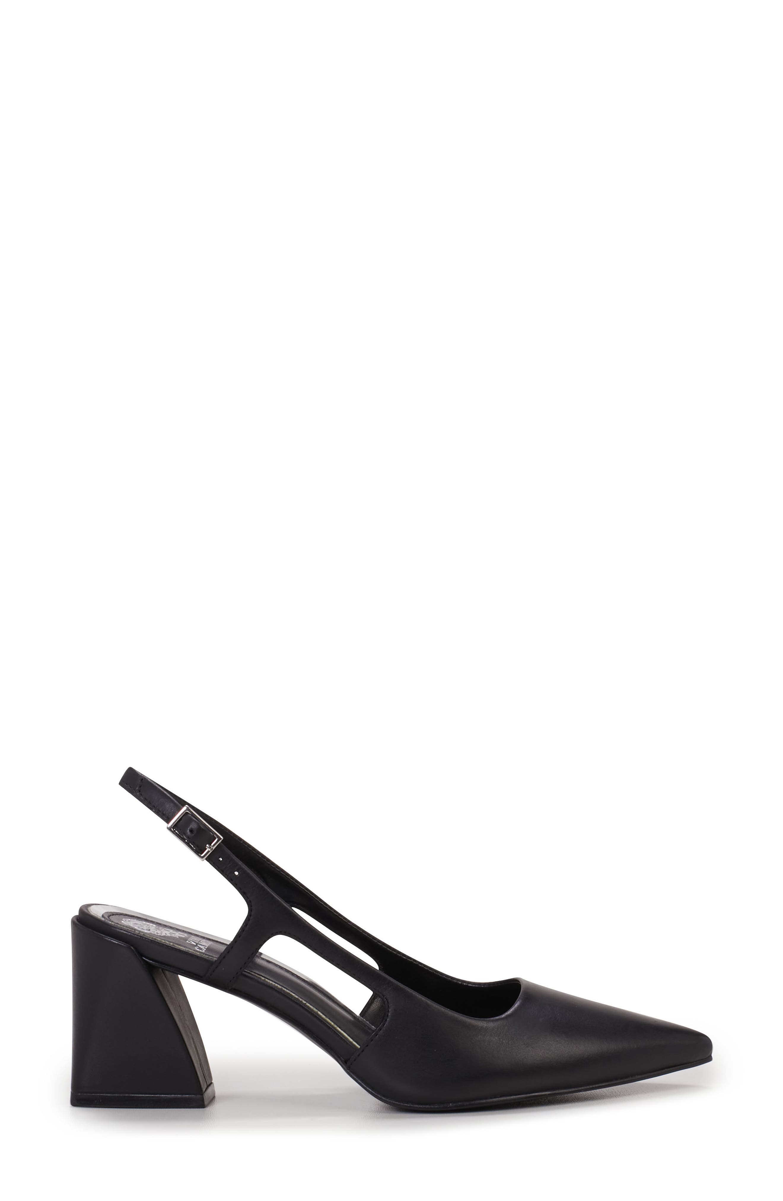 Vince Camuto Sindree Slingback Pointed Toe Pump, Alternate, color, Black Napa