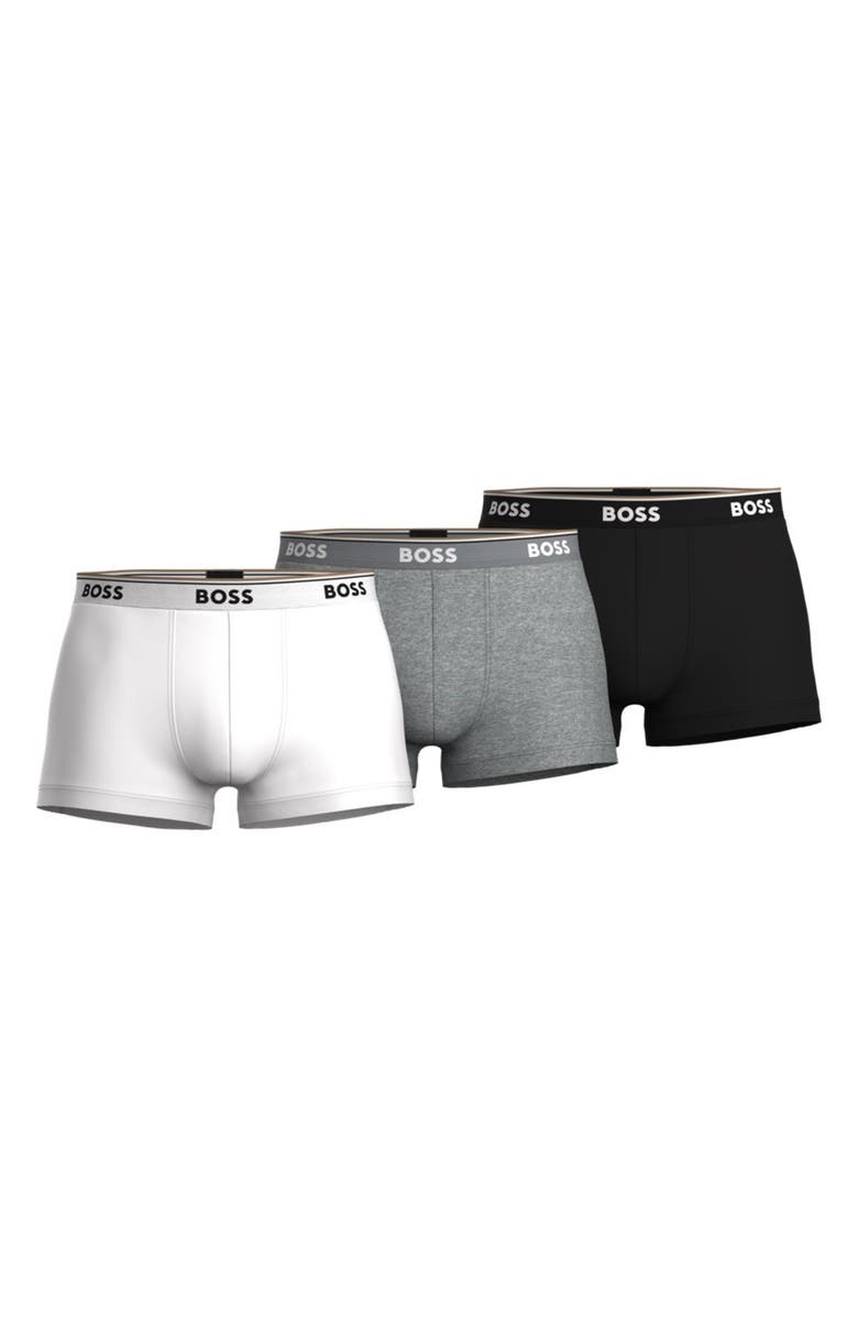 BOSS 3-Pack Power Stretch Cotton Trunks, Main, color, Assorted Pre-Pack