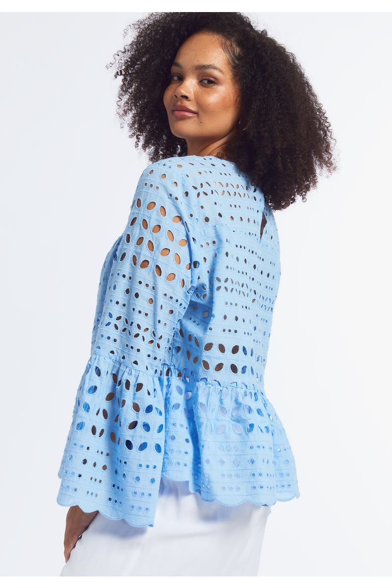 Flounce Peplum Top, Alternate, color, PLACID BLUE