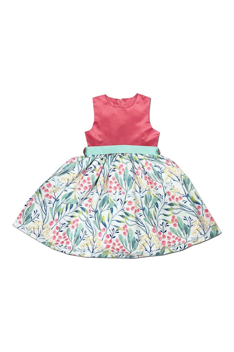 Kids' Floral Party Dress, Main, color, MINTLIGHT/ PASTEL GREEN