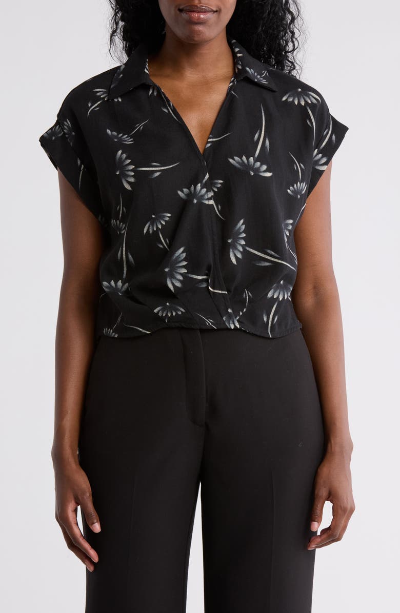 DR2 by Daniel Rainn Johnny Collar Short Sleeve Crop Top, Main, color,