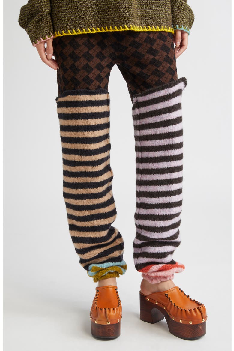 Softi Stripe Wool Blend Leg Warmers, Alternate, color, LILAC/ BEIGE