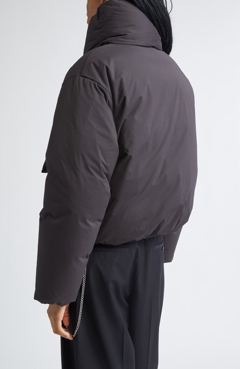 Alexander Wang Crop Puffer Jacket With Removable Scarf, Alternate, color, Black