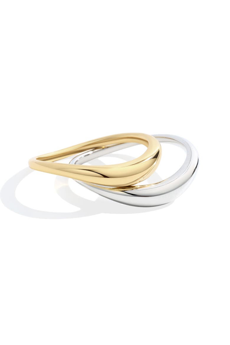 Organic Stacking Ring Set, Alternate, color, Mixed Gold and Silver