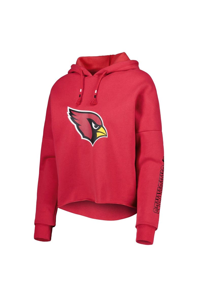 Women's New Era Cardinal Arizona Cardinals Foil Sleeve Pullover Hoodie, Alternate, color, Cardinal