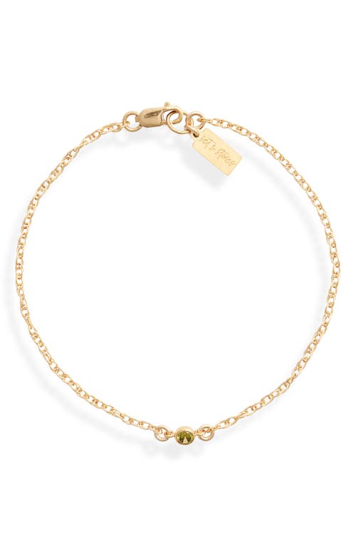 Set & Stones Cubic Zirconia Birthstone Pendant Bracelet In Gold