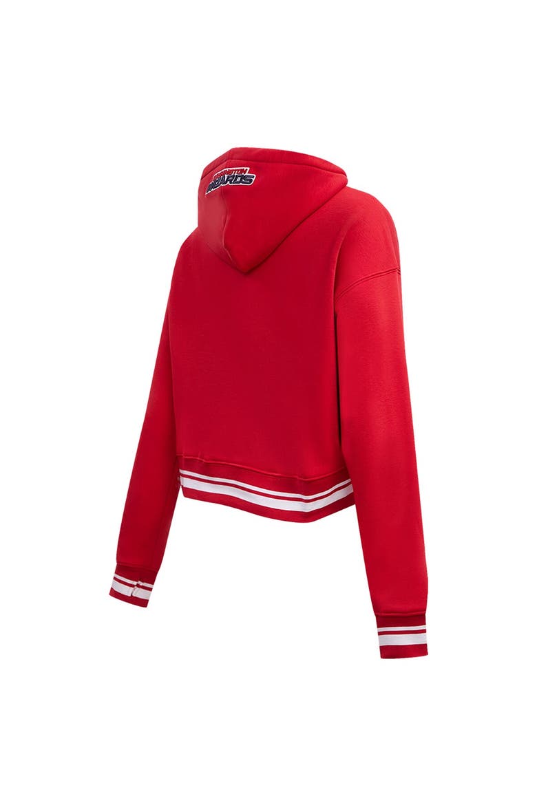 Women's Pro Standard Red Washington Wizards Script Tail Cropped Pullover Hoodie, Alternate, color, Red