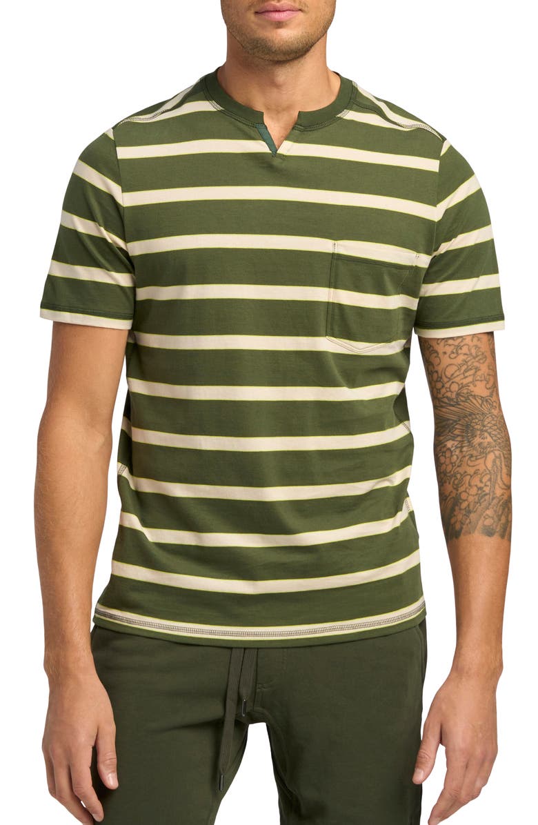 Good Man Brand Stripe Cotton Jersey T-Shirt, Main, color, Kombu Green Stripe