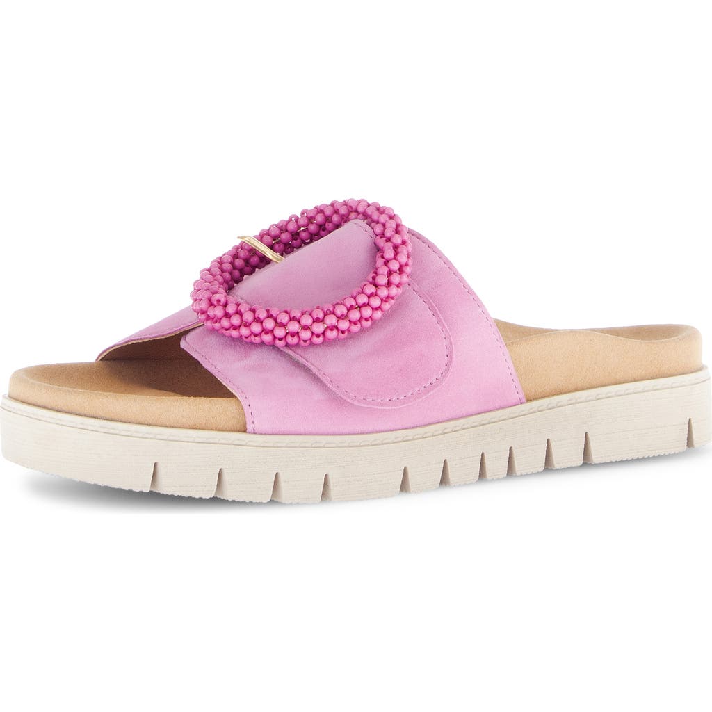 Gabor Beaded Buckle Slide Sandal in Soft Pink at Nordstrom, Size 44