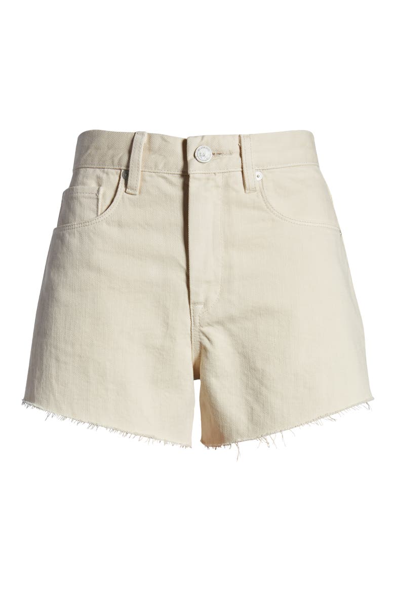 The Barrow High Waist Cutoff Denim Shorts, Alternate, color, WALKIN ON EGGSHELLS