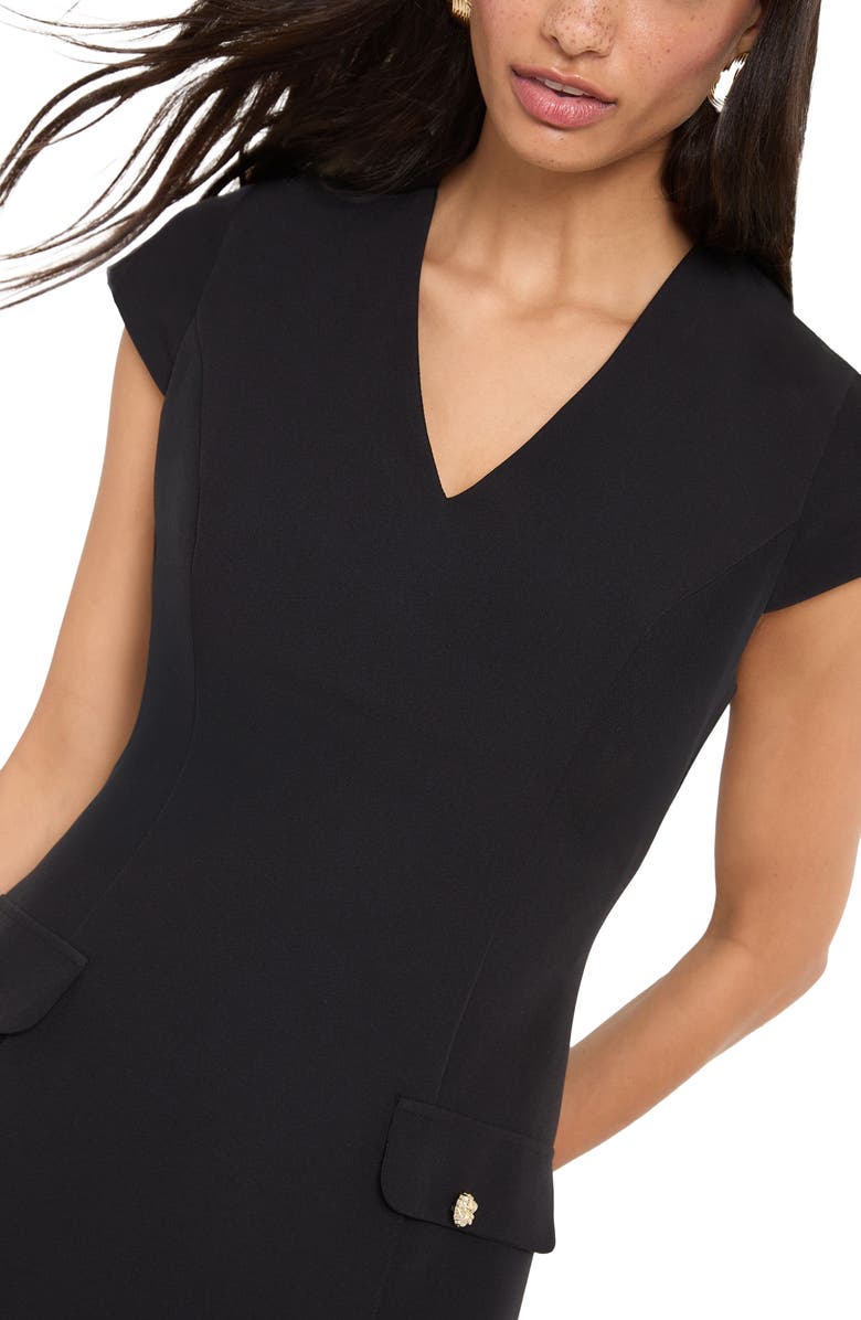 Friends Like These Cap Sleeve Shift Dress, Alternate, color, Black