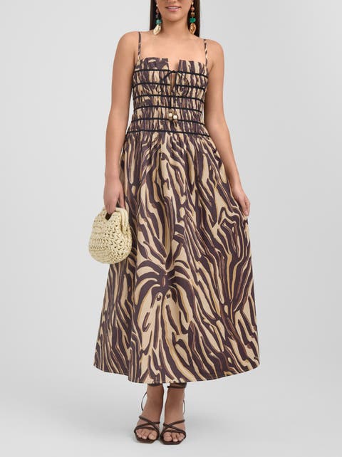 Zerra Smocked Corset Maxi Dress
