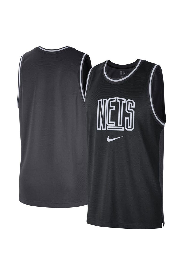 Men's Nike Black/Anthracite Brooklyn Nets Courtside Versus Force Split DNA Performance Mesh Tank Top, Main, color, Black