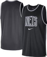 Nike Men's Nike Black/Anthracite Brooklyn Nets Courtside Versus Force Split DNA Performance Mesh Tank Top