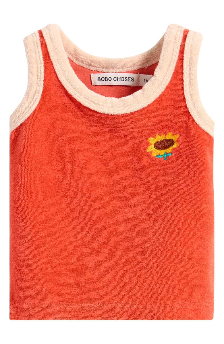 Bobo Choses Sunflower Terry Cloth Tank, Main, color, Red