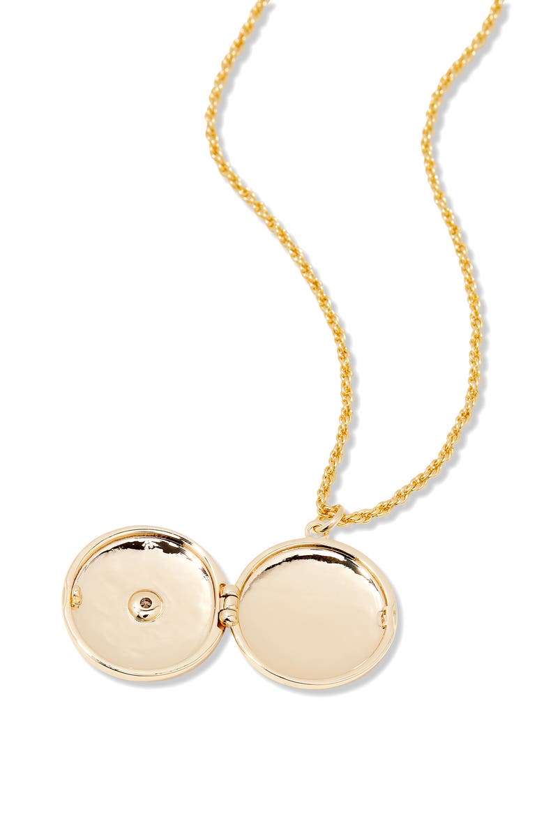 Mel Compass Locket Pendant Necklace, Alternate, color, GOLD