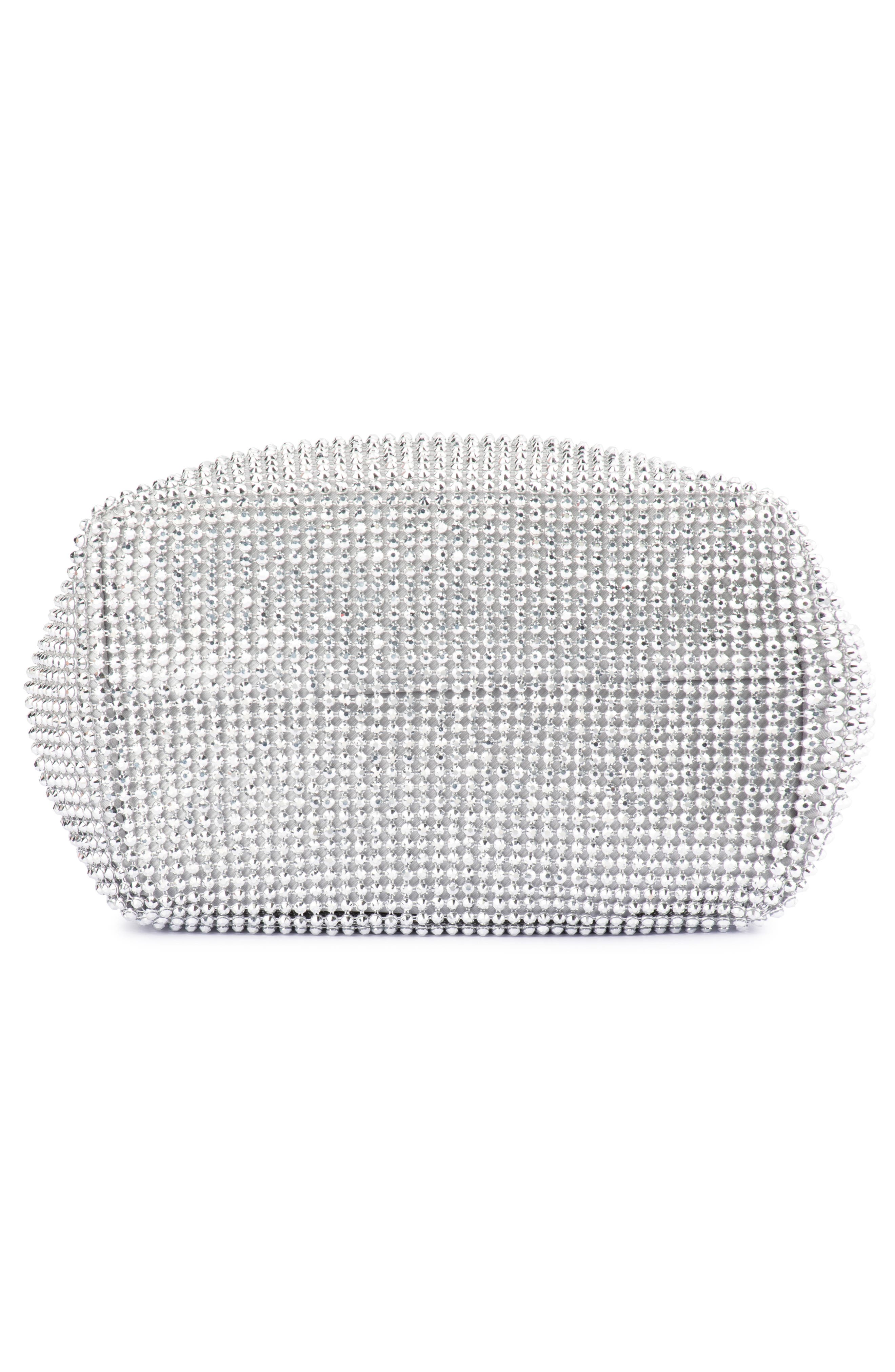 Olga Berg Miranda Drawstring Bucket Bag, Alternate, color, Silver