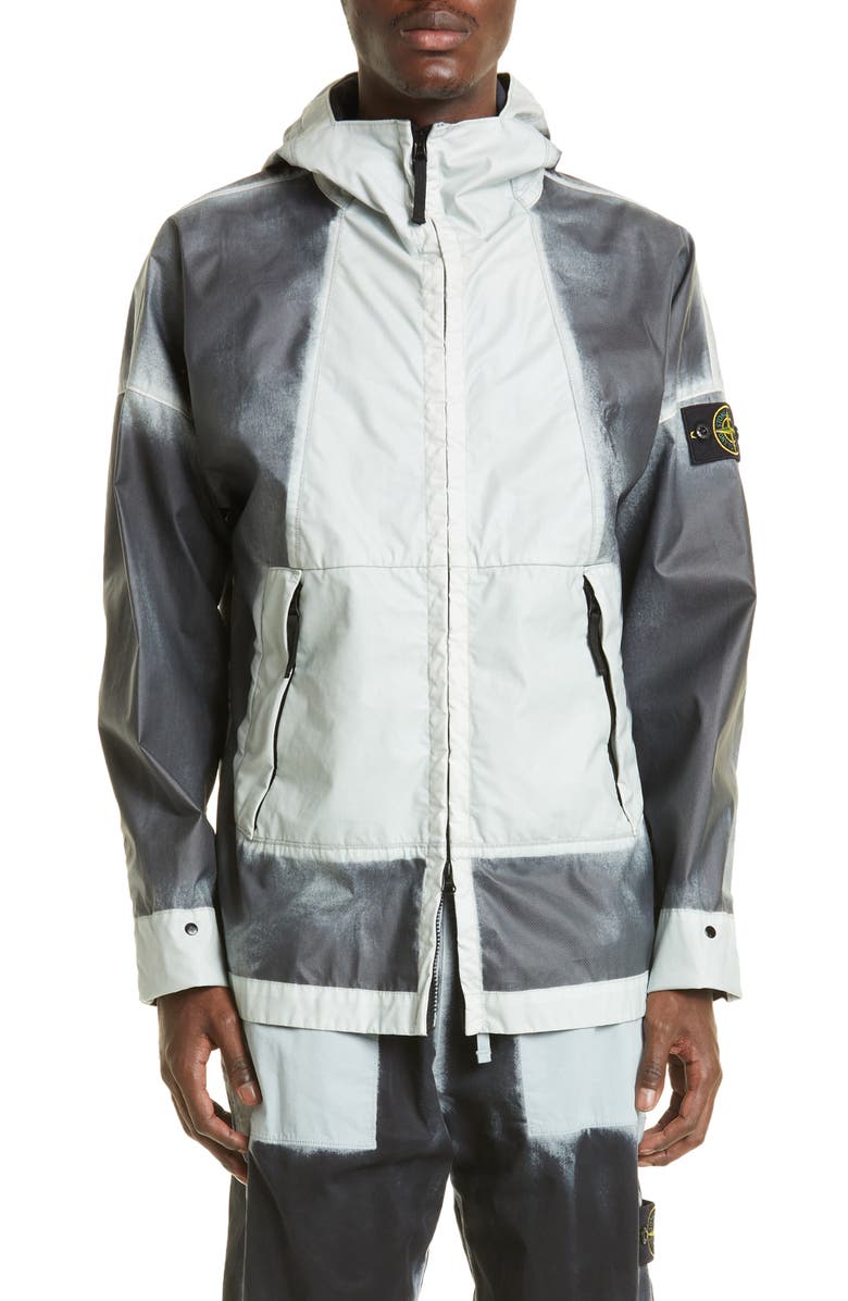 Stone Island Mussola Gommata Hooded Jacket, Main, color, 