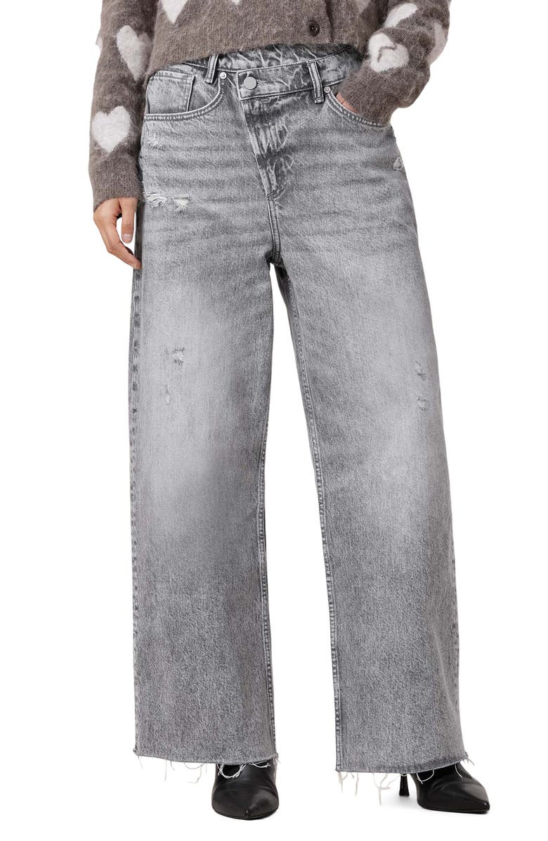AllSaints Aki Crossover Wide Leg Jeans, Main, color,