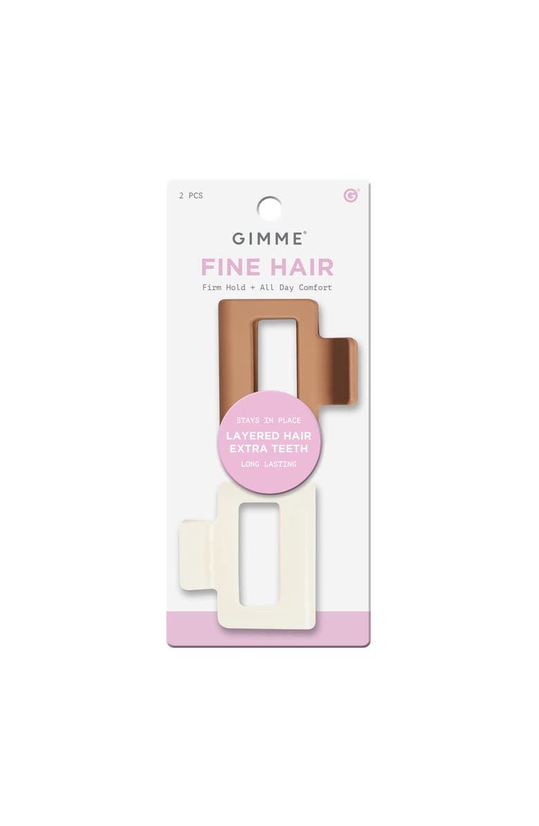 Gimme Beauty Square Claw Clip for Fine Hair Duo, Main, color, Brown