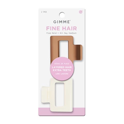 Square Claw Clip for Fine Hair Duo