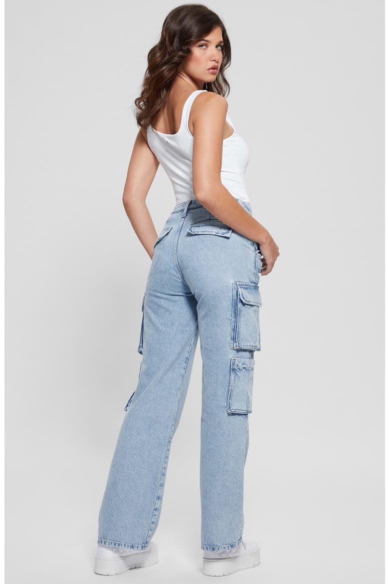 Kori High Waist Nonstretch Denim Cargo Jeans, Alternate, color, DAY DREAMZ